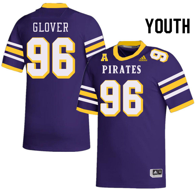 Youth #96 Britt Glover ECU Pirates College Football Jerseys Stitched-Throwback